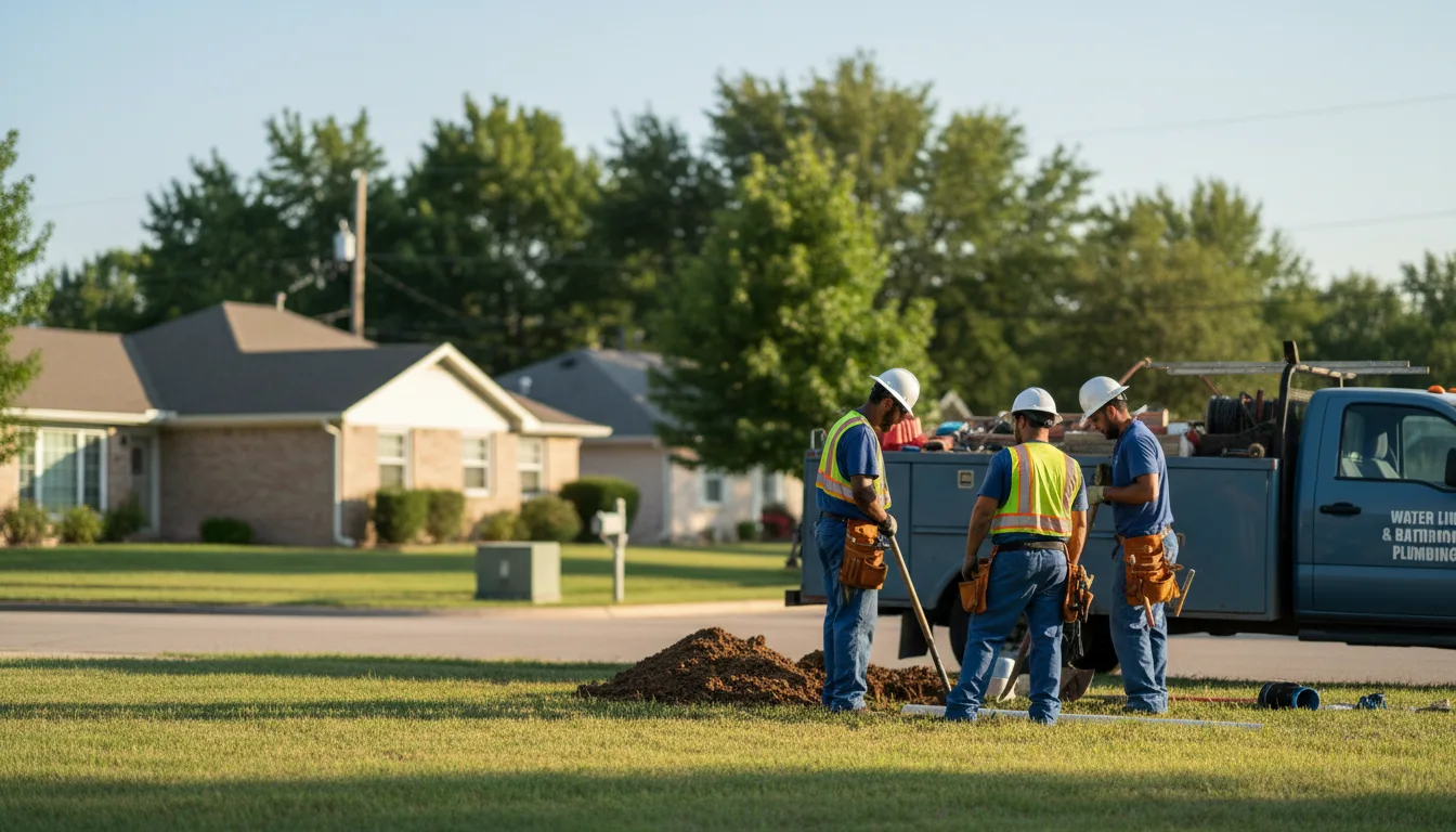 Residential water line and bathroom plumbing service in Manilla, IN